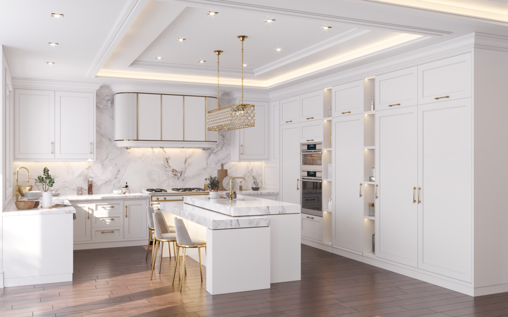 clean lines and minimalism white kitchen