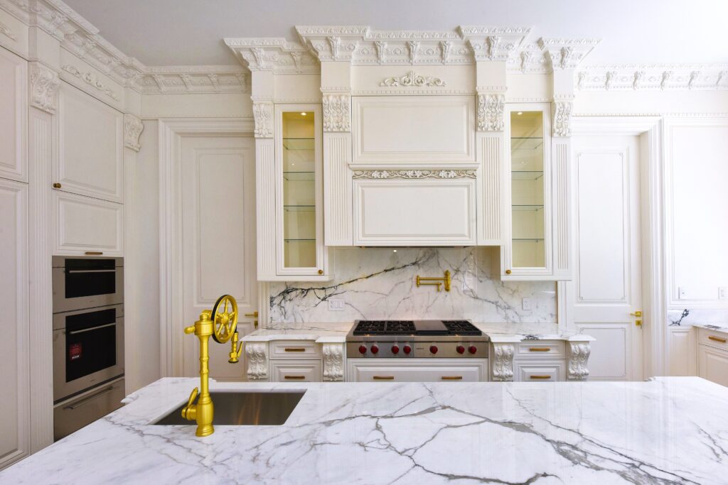 kitchen with White Marble