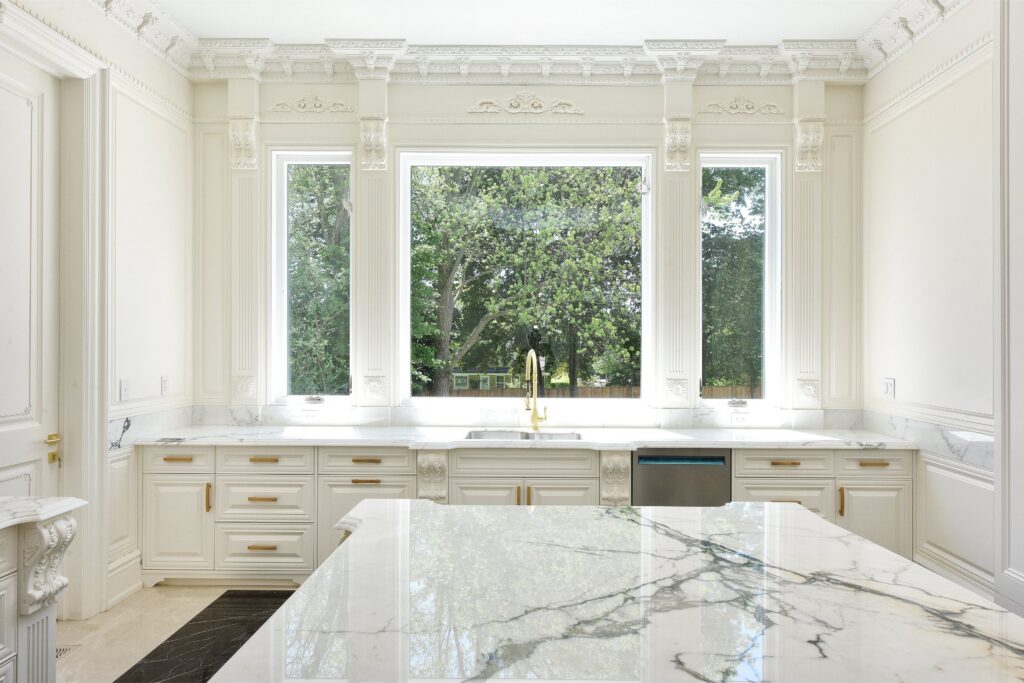 kitchen with White Marble